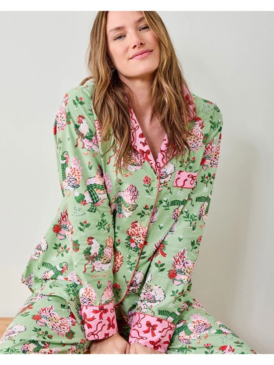 Printfresh Other - NWT Printfresh 100% Organic Cotton Pajama Set with Chickens Size S Comfy Cottage